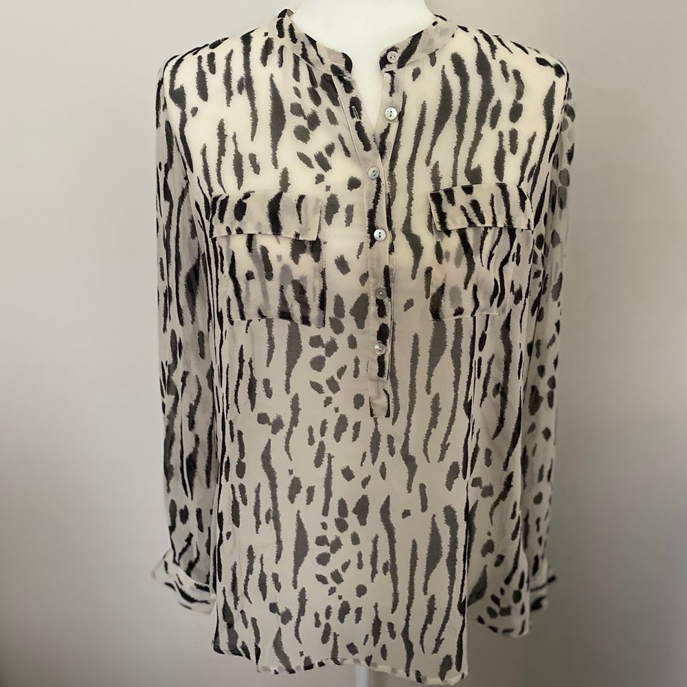 Sheer Animal Print Blouse